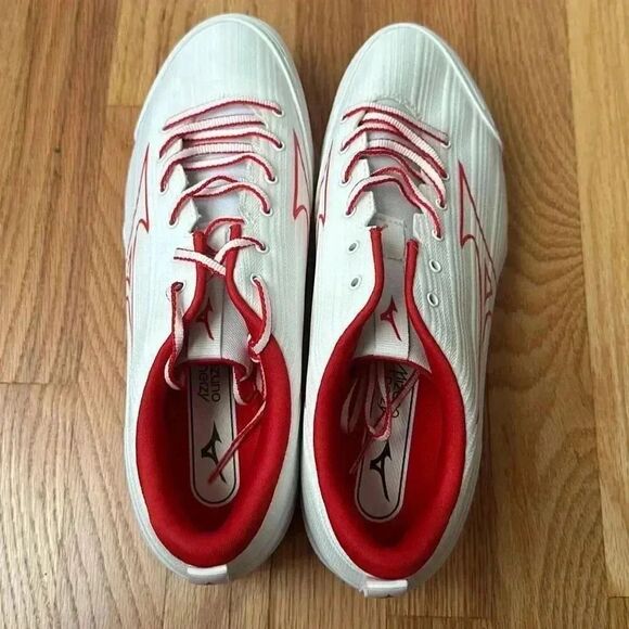 Mizuno Softball Enerzy Softball Cleats White / Red US 11.5 Women’s - Picture 7 of 10